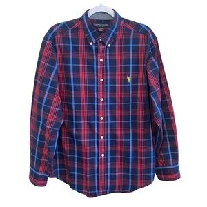 US Polo Association Plaid Cotton Button Down - Size Large